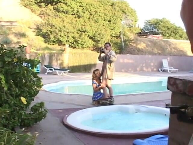 Group Bang: Blonde blows two men while getting penetrated from behind on...