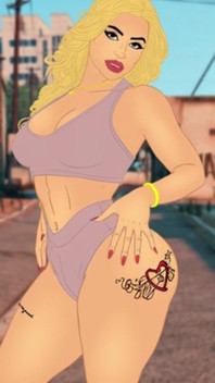 Curvy Thick Hottie Twerkin Her Ass in the Street