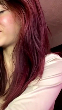 Red-haired Latina with a Slim Figure Is Grop Ed in Public by Her Fans