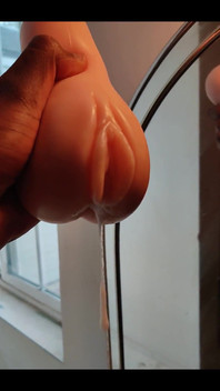 Squeezing My Cum Out of an Onahole After Using It