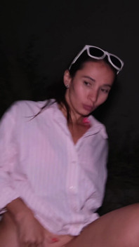 Outdoor Risky Pissing at the Night