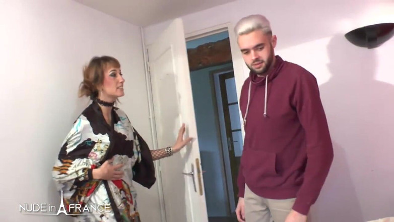 Nude in France: A Stunning Small-titted Housewife Massaging at Home and for Some...