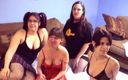 A Lesbian World: Groep geile meiden gooien grote orgie