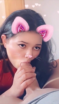 Girlfriend Sucking Cock with Snap Filter