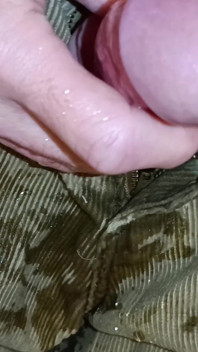 Nahaufnahme pissen, kommen und pissen wieder, kordhosen im badezimmer tränken - Rockard Papi