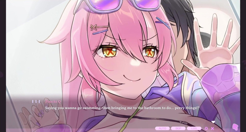 Musougaki: Kaiju Princess 2 scény - promočená ve sprše a sklouznutí