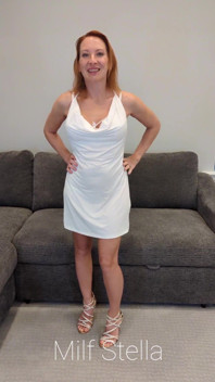 White Slip Dress & Gold Heels Try on