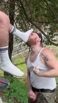Ashtray, Piss & Feet. Bearded Master Using Fellball