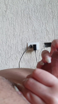Look at My Long Nails Playing with This Juicy Cock Until It Cums, and Playing with the Thick Load Too.