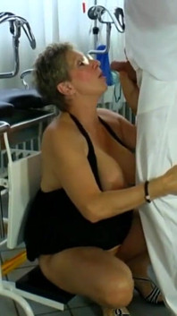 Busty Amateur Granny Pissed in Mouth by Gynecologist