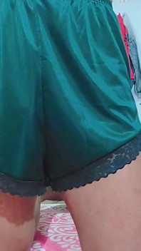 Cute and Hot Asian Ladyboy in Sexy Silk Lingerie Night Wear