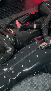 Mistressae Sessions with Princess Latex Rubber Doll: White Cum on Black Latex
