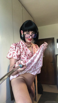 Andreina the Sissy Wearing Black Nails