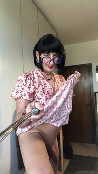 Andreina the Sissy Wearing Black Nails