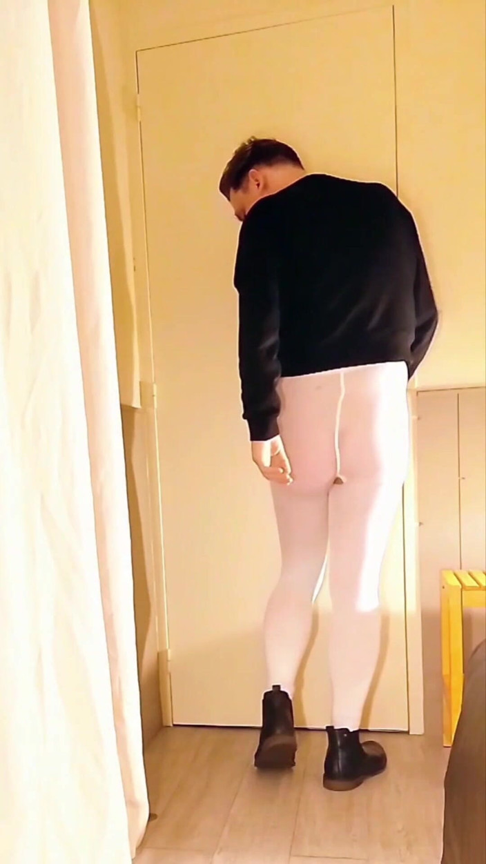 Joy Stardust: Excitement and Anal Play in Open White Pantyhose