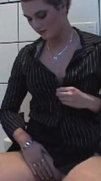 The brunette wants to come and masturbates in the bathroom with her sex toy