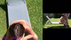 Les Gourmands: 섹시한 흰색 란제리를 입은 아름다운 밀프가 바깥에서 후배위 스타일에 따먹히며 그녀의 큰 엉덩이에 사정