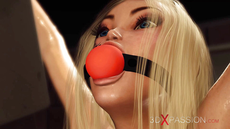 3dxpassion: Uma jovem loira algemada sexy é fodida com força por uma...