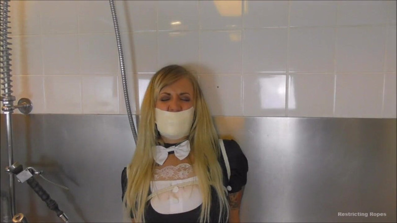 Restricting Ropes: French maid bound in the kitchen