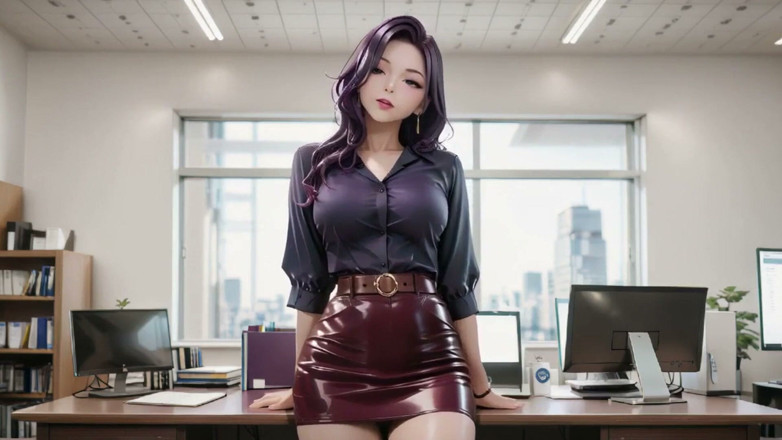 Seraphina Vale: Purple-haired Boss Office Taboo!