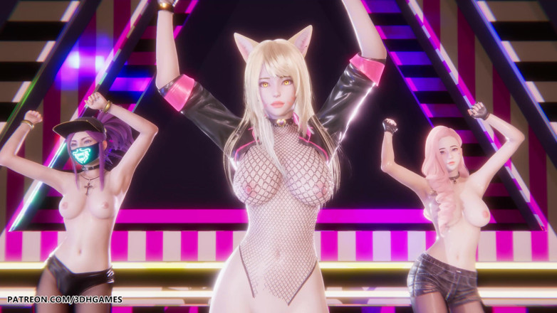 3D-Hentai Games: [mmd] Blackpink - Whistle Ahri Akali Seraphine sexy striptease Tanz Liga...