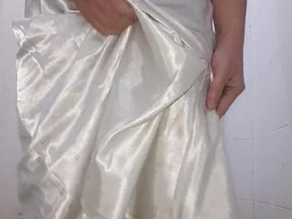 Naomisinka: Asian Crossdresser wearing long silky nightie gown