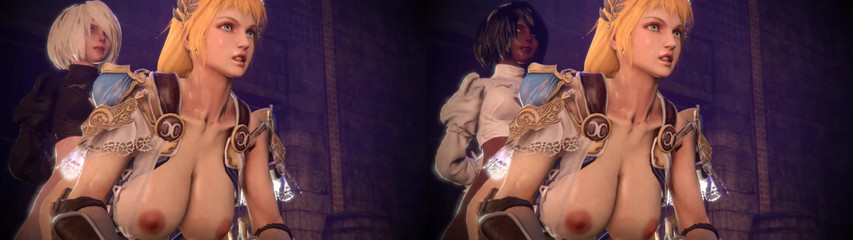 Velvixian3Futanari: 2b-2p X Layar Sophitia Split (futa Shemale)