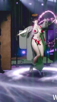 3 boyutlu seksi Japon striptizci büyük göğüslerini çıplak halde