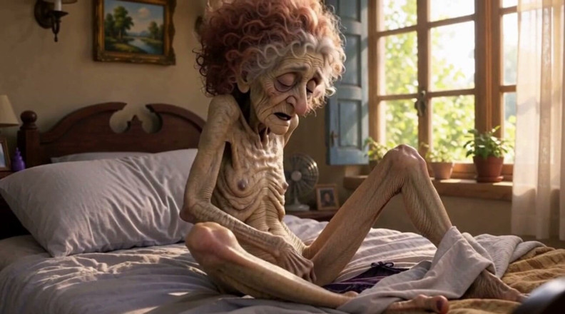 YOUR BEST FANTASY: Very Old Widow Masturbates Her Wrinkled Pussy Alone and Craves...