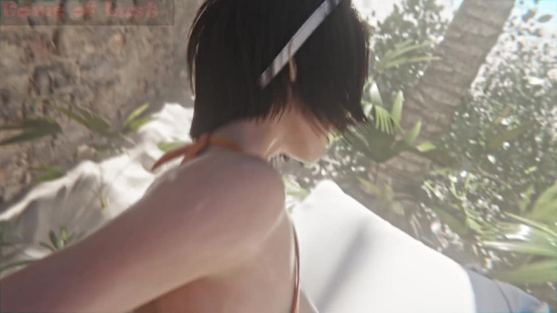 Game of Lust 3D: 3D hubená asijská holka v bikinách ošukaná a creampie