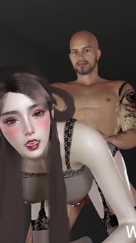 Une pute asiatique excitée et sexy en 3D taquine la grosse bite pour se faire baiser la chatte