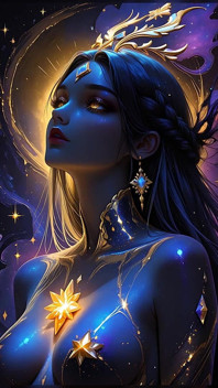 Void Keizerin van de donkere materie Galaxy kristal kosmische godin Ai Art diavoorstelling