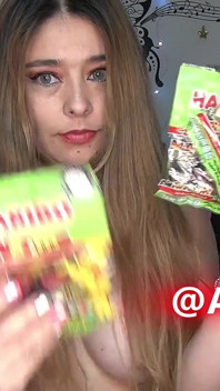 I Swallowed Big Long Gummi Worms!!