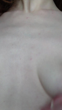 Sports Bra and Small Tits Titty Fucking with Dildo