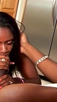 Big Black Cock Has a Craving of a Black Housewife's Doggystyle Fuck in the Kitchen