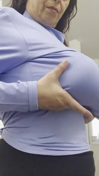 Busty Slut Tits Tied Under Sweater
