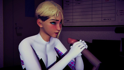 Waifu club 3D: Gwen melancap zakar awak sehingga awak pancut