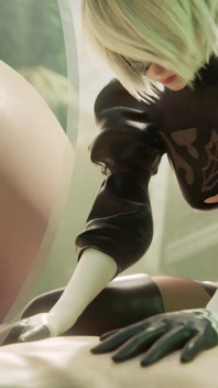 2b cowgirl anale con grande culo dopo un pompino salivoso - Nier automata 3D porno