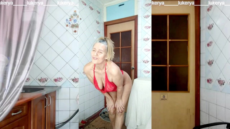 Lukerya: Pro fetišisty, Lukerya kombinuje nekonvené červené oblečení