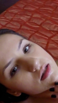 Sexy Teen Play with Cum After She Took a Big Load in Her Mouth and on Her Lips