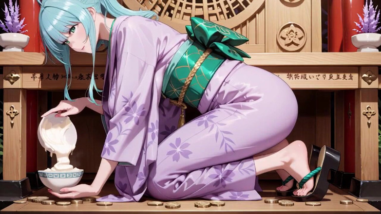 Tay Swift X: Purple Kimono Goddess! Tidak dapat mengendalikan kelembapan di bawah pagar...