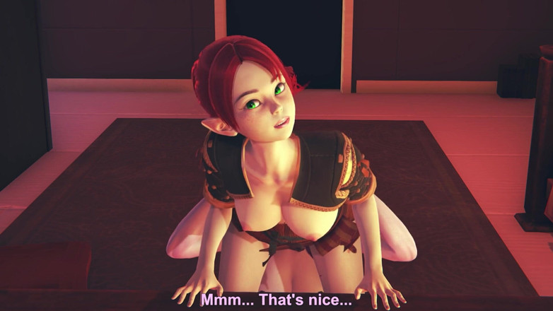 Waifu club 3D: Dunkle elf bringt zum orgasmus, zunge