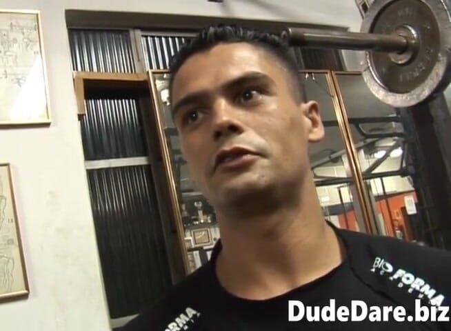 DudeDare: Muscular dude getting pumped in the ass with a jumbo...