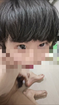 Cute Guy Masturbates with a Mosaic Face After Ejaculation, His Expression Super Cute and White Fluid Ejaculated