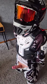 Horny Motocrosser Biker Pushes Himself to the Edge, Couldn't Help Himself, Finished 2 Times