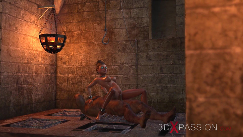 3dxpassion: Cruel monsters fuck teen in the dark dungeon