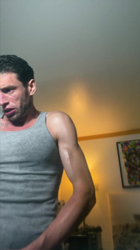 Sweaty Jerk off See Stain on My Chest with Big Bust at End