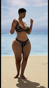 Mrs. Gunther Shaking It at the Beach