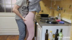 I Fuck Her by Surprise While She Washes the Dishes - Quickie in the Kitchen