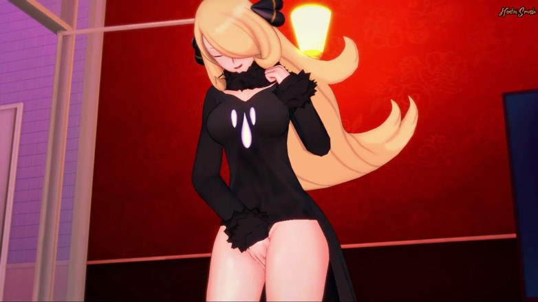Hentai Smash: Cynthia otel odasında amını parmaklıyor. Hentai